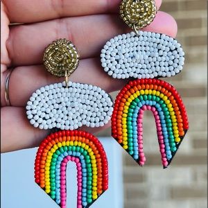 Rainbow beaded earrings